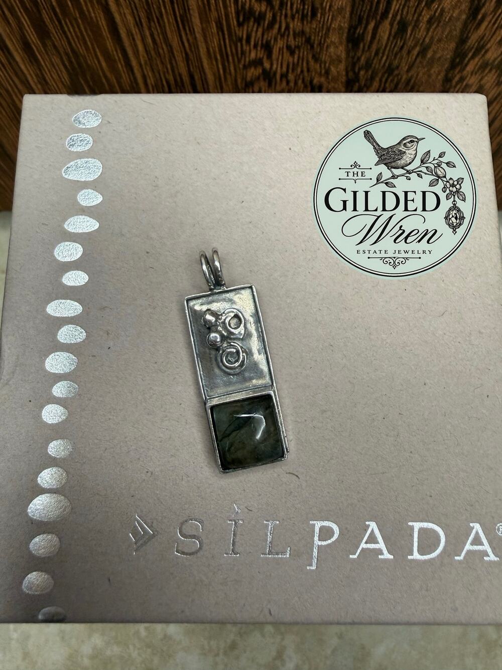 Silpada S1743 Locks and Lucks Labradorite Sterling Silver 925 Pendant Retired